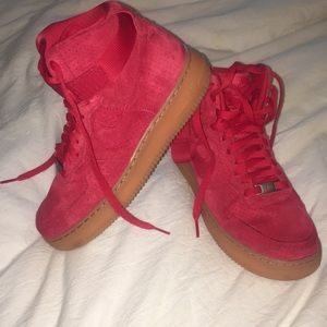 Red Nike AF1 high top
